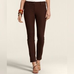 Chico’s so slimming Women's Brown Slim Fit Pants size 1.5 / medium/10 short